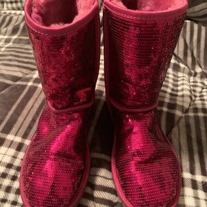 Pink Sparkle Uggs -  Size 9